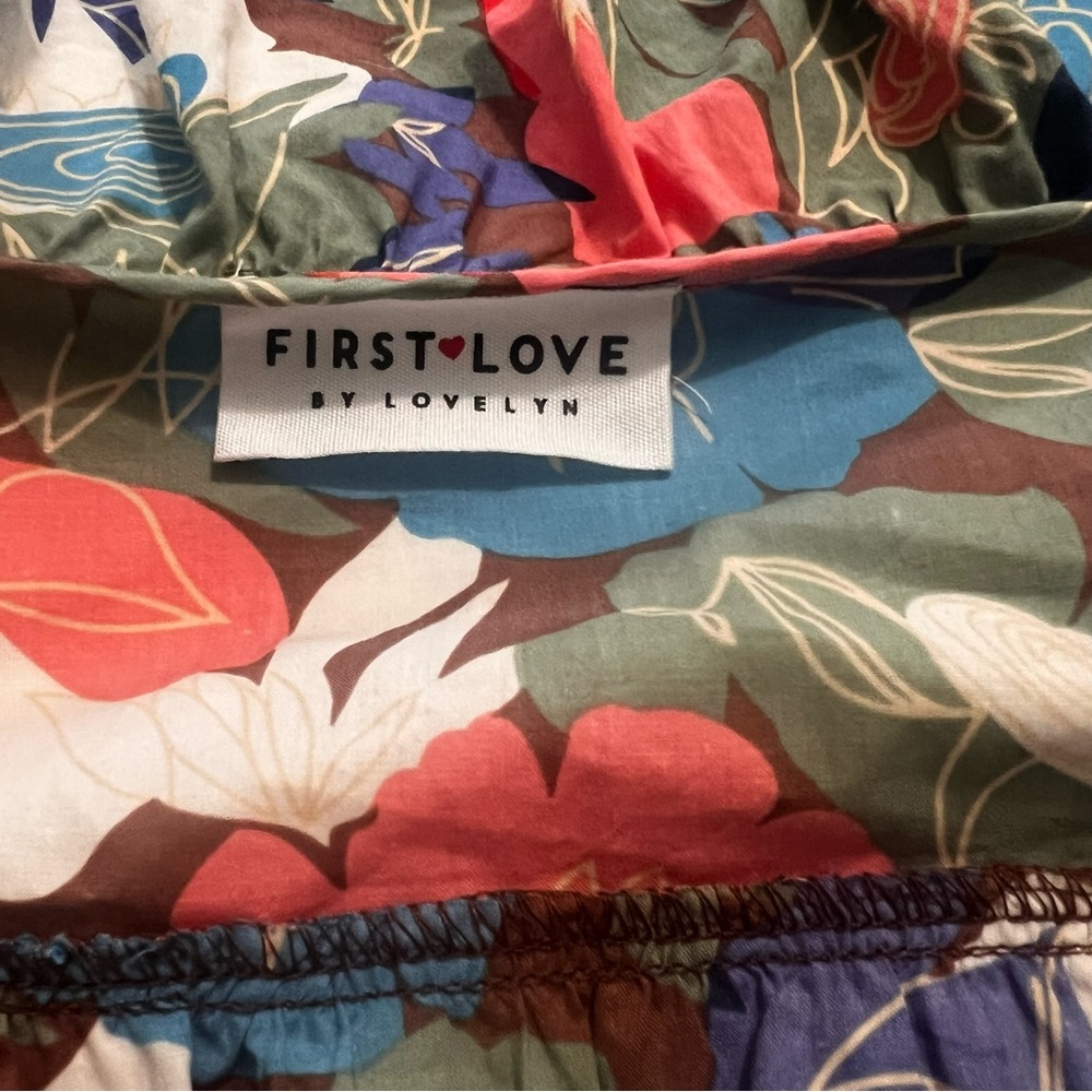 First Love | Cotton Long Sleeve Floral Print Blouse With Ruffle details. - Picture 8 of 10
